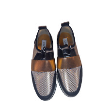 Steve Madden Women's Size 4 Gold/Black Antics Tie Sneakers