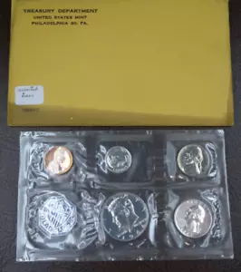 1964 US Mint Proof Set Kennedy Half Dollar Accented Hair Variety OGP Envelope - Picture 1 of 8