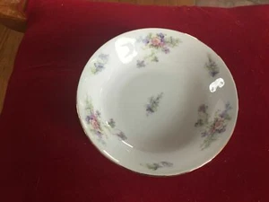 LS&S Carlsbad Austria / Purple Flowers Dessert Dish - Imagen 1 de 3