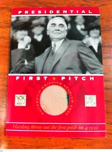 2002 Topps American Pie Presidential First Pitch Relikte Warren G. Harding PFPR + W - Bild 1 von 2