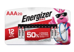 Batterie alcaline Energizer Max AAA 20ct - Batterie tripla A scade 12-2035 - Foto 1 di 3