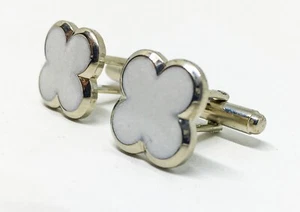 Cufflinks Clover Best Man Wedding Cufflinks Groom Silver Gift Mens Cuff Link - Picture 1 of 23