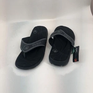 AND1 Men Athletic Beach Pool Slides Slipper Thong SZ 7 Black Gray - Picture 1 of 10