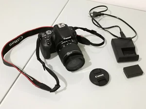 Canon EOS 200d DSLR Kamera 18-55mm 1:3.5-5.6 Schwarz gebraucht guter Zustand - Bild 1 von 11