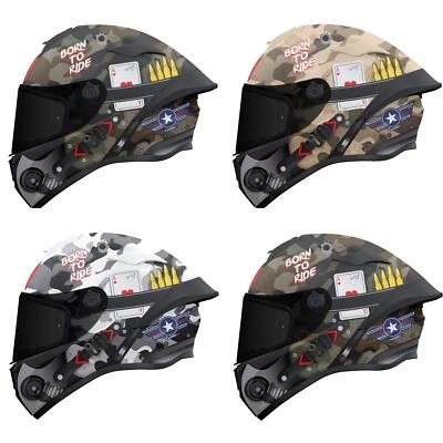 MT Targo S Patton Full Face Lightweight Motorcycle Crash Helmet Army Camo Moped - image 1 of 2