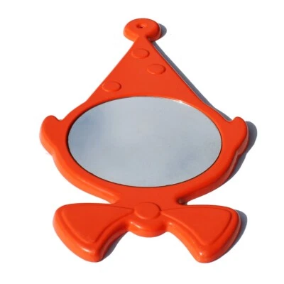 Miroir scandinave POSS Denmark vintage / Space Age / modèle clown coloris orange - Photo 1/4
