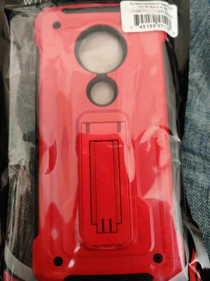 Motorola Moto G7 Play xt1952 — гибридный чехол St3 со стойкой, термополиуретановый красный - Изображение 1 из 1