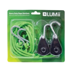 LUMii Corda Resistente Cricchetto Luce Riflettore e Filtro Appendiabiti 65Kg Confezione da 2 - Foto 1 di 1