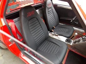 FODERE SEDILI AUTO SU MISURA ASIAM FIAT X 1/9 - SIMILPELLE NERO CON LOGO -  - Imagen 1 de 3
