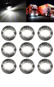 Luces de señalización laterales LED blancas Rd 3/4" camión remolque DRL luz de separación de bala 12 - Imagen 1 de 6