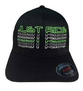 JUST RIDE FLEXFIT HAT FITTED CAP WAKE BOARD BMX MTB MOTOCROSS SKATE SLED - Picture 1 of 14