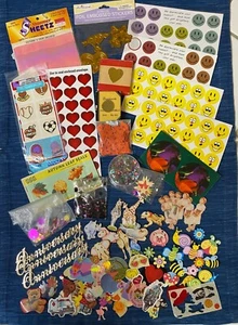 Vintage Sticker Decal Lot Confetti Tattoos Hearts Sandylion Grossman & More 988A - Picture 1 of 5