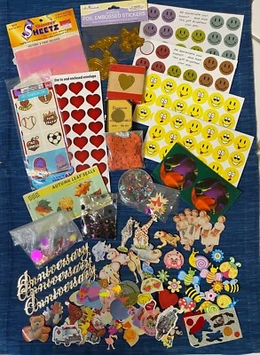 Vintage Sticker Decal Lot Confetti Tattoos Hearts Sandylion Grossman & More 988A - Image 1 of 4