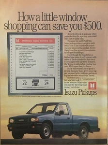 1989 Isuzu Pickup Truck PRINT AD Sticker Window Shopping Save You $500 VTG 1980s - Picture 1 of 5