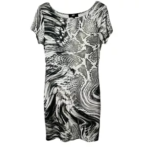 Abito donna ABS by Allen Schwartz tubino serpente S grigio stampa pelle manica corta - Foto 1 di 8