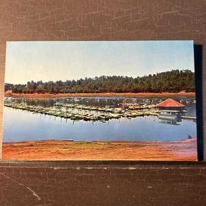 VTG BOATS POSTCARD Folsom Lake Marina image Browns Ravine CA view pontoon boat - Picture 1 of 2