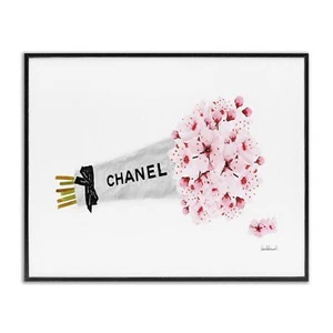 Stupell Industries Fashion Chanel Wrapped Cherry Blossoms Black Framed Wall A... - Picture 1 of 9