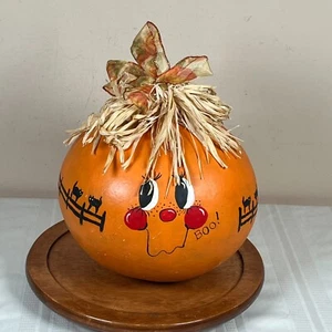 Halloween Jack O Linterna Calabaza Pintada a Mano Calabaza Arte Popular Otoño Acción de Gracias - Imagen 1 de 7