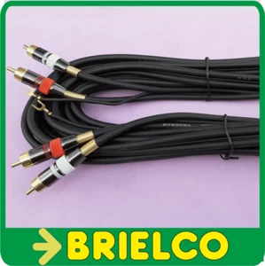 CONEXION 2 RCA MACHO RECTOS A 2 RCA MACHO RECTOS Y CABLE REMOTE AUTO 5M BD3507 - Imagen 1 de 1