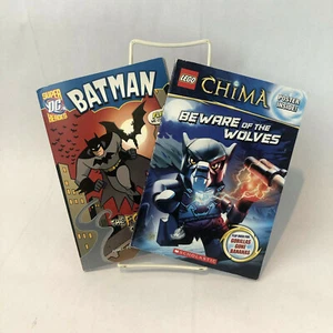 4 libros en 2, DC Batman/Superman, Lego Cuidado con los lobos/gorilas Plátanos Gone - Imagen 1 de 4