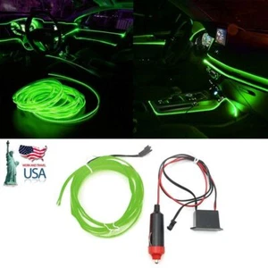 Lámpara de tira de luz de cadena de neón con cable EL brillante atmósfera interior coche 2M LED verde - Imagen 1 de 12
