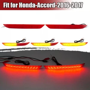 For 2016 2017 Honda Accord Red Rear Bumper Reflector Light Tail Light Brake Lamp - Picture 1 of 15