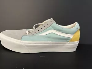 Vans Old Skool Plateau Damenschuhe blau Farbblock pastellfarben echte Größe 10,5 - Bild 1 von 6