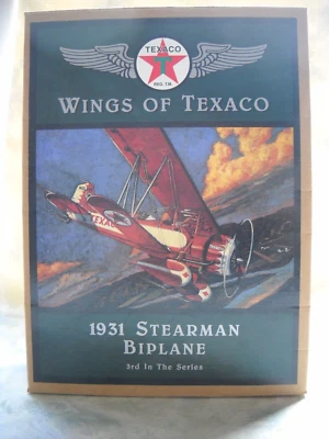 Banco de monedas avión fundido a presión Ertl Wings of Texaco 1931 Stearman 4D biplano NC563Y Foto 1 de 4