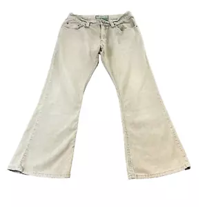 Womens Corduroy Jeans Flares Wide Leg Beige Minder W32 L30 VINTAGE Low Waist - Picture 1 of 15