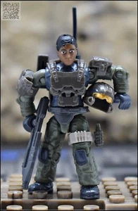 MINIFIGURA HALO INFINITE MEGA CONSTRUX UNSC HEMBRA MUSGO VERDE MARINO PIEL OSCURA - Imagen 1 de 7