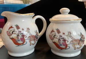 Designer's Collection "A Christmas Keepsake" Zuckerdose & Milchkännchen um 1979 - Bild 1 von 9