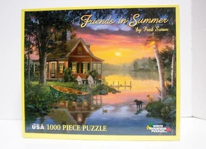 Puzzle Friends In Summer by Fred Swan 1000 Piece White Mountain Jigsaw Scenic - Picture 1 of 6