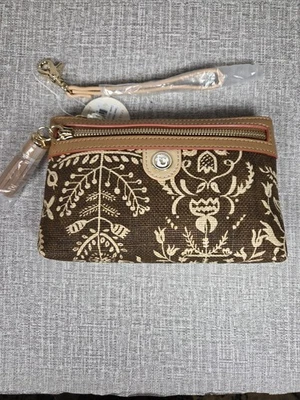 NUEVO CON ETIQUETAS SPARTINA 449 Bolso Cartera Marrón Estampado Faro con Borla $68 Foto 1 de 4