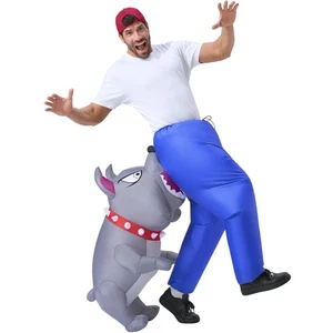 Inflatable Dog Costumes for Adults, Biting By a Bulldog Blow up Outfit, Infla... - Picture 1 of 8