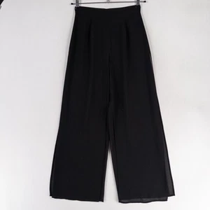 JBS Ltd. Pantalones de vestir talla 6 negros pierna ancha dividida palazzo capas gasa fiesta - Imagen 1 de 10