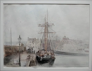 James Wilkie N.E.A.C. (1890-1957) Watercolour. Penzance Harbour - Picture 1 of 4