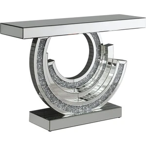 Coaster Contemporary Wood Multi-Dimensional Console Table in Silver - Picture 1 of 2