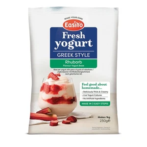 Easiyo Greek Style Rhubarb Yogurt 230g Sachet - 1 Litre Using Yoghurt Maker - Picture 1 of 1