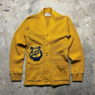 Cárdigan de Colección Años 50 Campus Lana Virgen Cuello Chal Banda Universitaria S/XS Foto 1 de 4