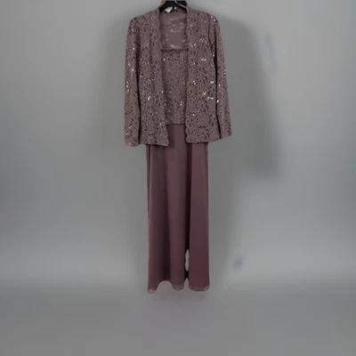 Nuevo con etiquetas Conjunto de Vestido Chaqueta de Novia David's Talla 12 Boda Formal Morchid Polvoriento Púrpura Foto 1 de 4