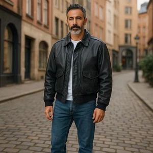 Sporty’s Pilot Shop Ziegenleder Bomberjacke A-2 Vintage Flight Gr. 48 R USA - Bild 1 von 7