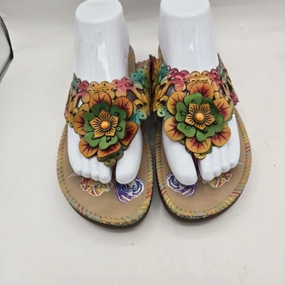 L'Artiste Solange Sandals size EU 41 floral rainbow Womens 10 - Image 1 of 4