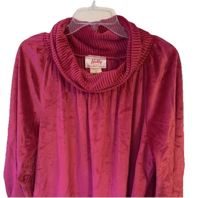 Vtg Gloria Moret of California Pink Velour Hostess Patio Gown Dress Robe Sz Lg - Image 1 of 4