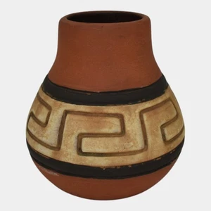 Weller Souevo 1910s Vintage Pottery Hand Carved Native American Design Vase 31 - Picture 1 of 6