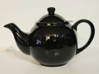 Price & Kensington 2-Cup Teapot BLACK Pottery Glazed, Stainless Steel Filter - Image 1 of 4