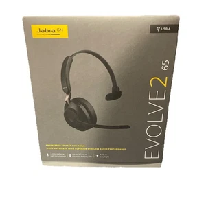 Jabra Evolve2 65 link380/390a Wireless Bluetooth Headset MS Teams USB-A Black - Picture 1 of 2