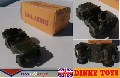 épave Jeep willys ou hochtkiss militaire dinky toys france 80D boite repro 1/43 - Photo 1/4