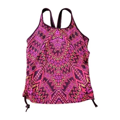 Camiseta Tankini Athleta Cayo Coco Listo para Correr Talla Mediana Rosa Frambuesa Foto 1 de 4
