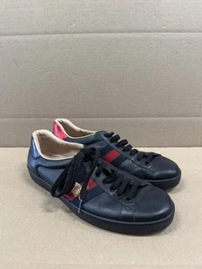 Scarpe uomo Gucci Ace Bee nere in pelle basse a righe misura 11,5 - Foto 1 di 10