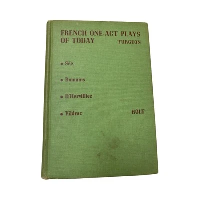 French One-Act Plays of Today by  Frederick King Turgeon Amherst College 1939 HC Foto 1 de 4